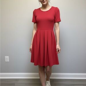 LuLaRoe Amelia Red Dress Size XS